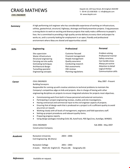 civil engineer template