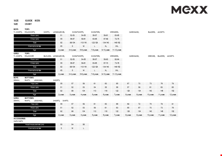 kids chart template | track waist size over the years template