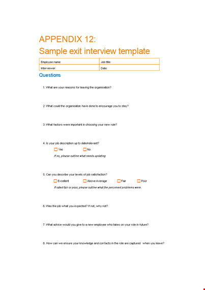 improve your employee retention with our excellent exit interview template - xyz company template