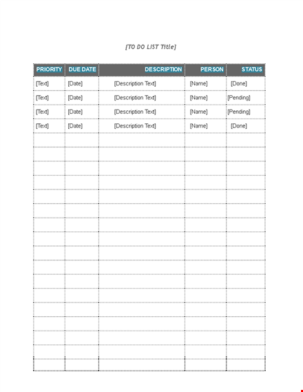 printable todo list template in word template