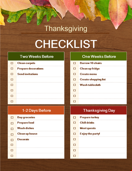 prepare for thanksgiving in clean style: menu template (before weeks) template