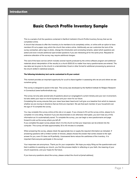 church profile: insights, reviews, and information for your church template