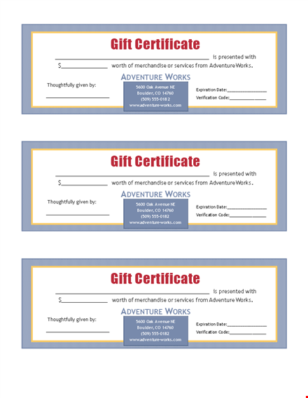 create custom gift certificates | avenue boulder templates template