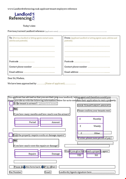 effective landlord reference letter for applicants | previous landlord recommendation template