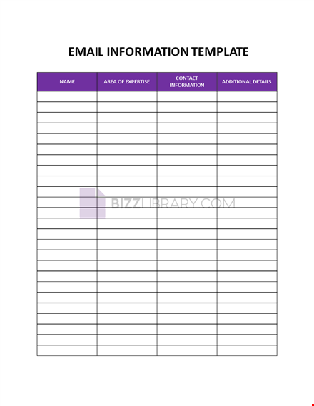email information list template