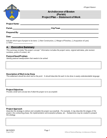 project planning template - project management process template