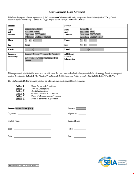 equipment lease agreement - simplified and comprehensive forms for lessees and lessors template