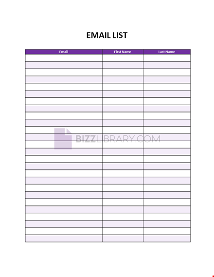 contact list template template