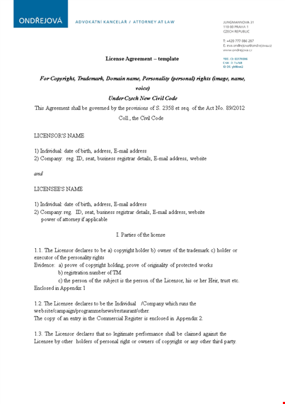 license agreement template - create a comprehensive agreement between licensee and licensor template