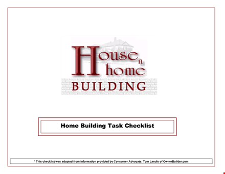 house construction to do list template template