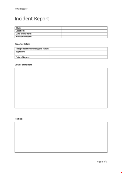 easily record incident details with our incident report template template