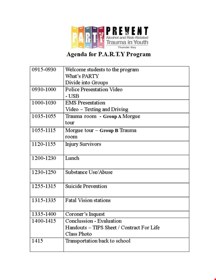 program agenda: an engaging video presentation | trauma program template