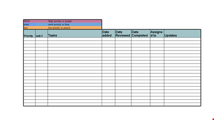 priority checklist template in excel template