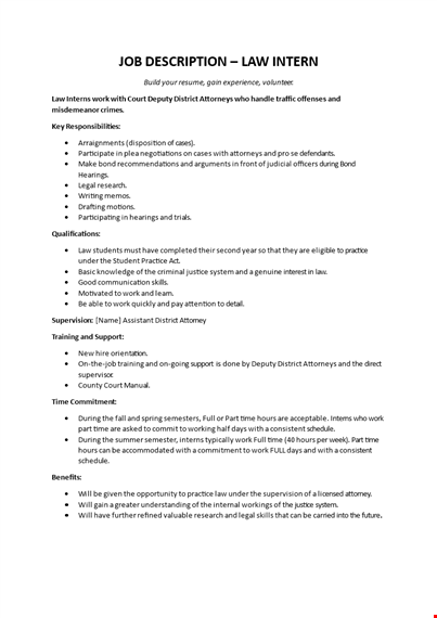 law intern court district attorney office job description template