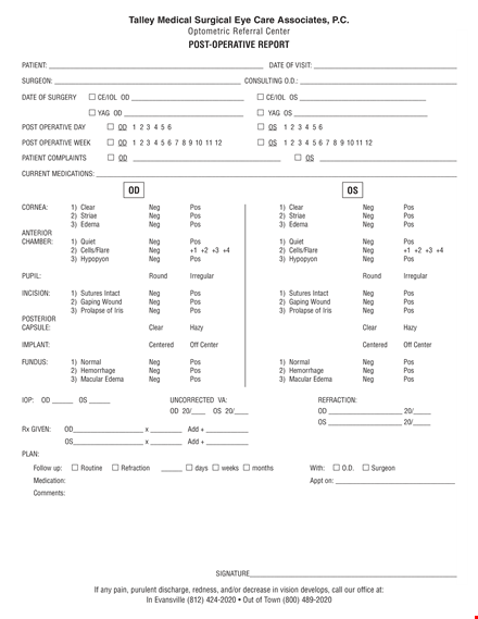 operative medical report template