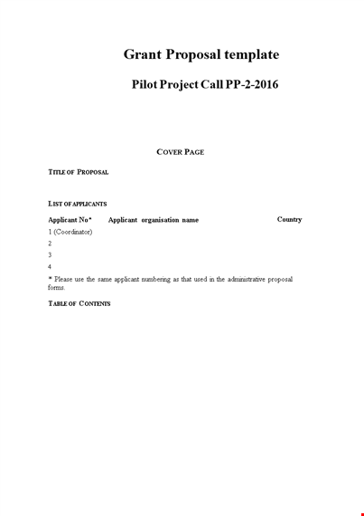 grant proposal template - create a winning project plan | apply with ease - version for applicants template