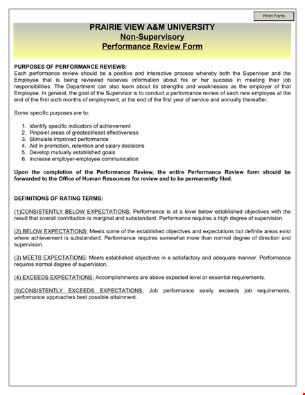 top performance review examples | setting expectations, ratings & more template
