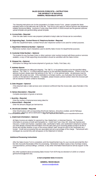 invoice requirements university example template