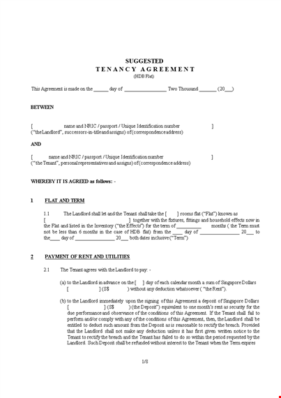 free tenancy agreement template for landlords and tenants | easy-to-use agreement template