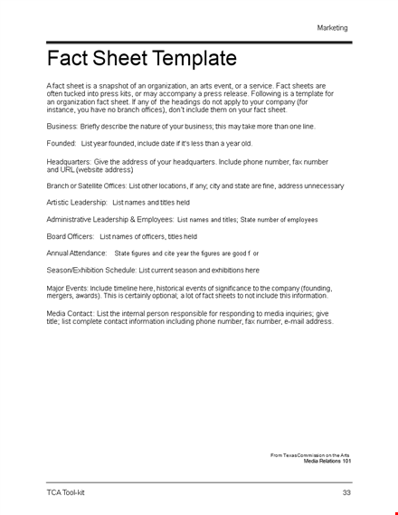 download our fact sheet template - create professional sheets in minutes template