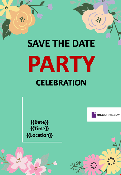 save the date party template template