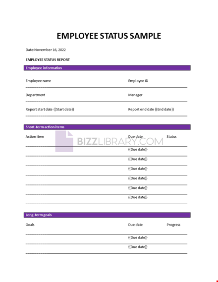 employee status change form template