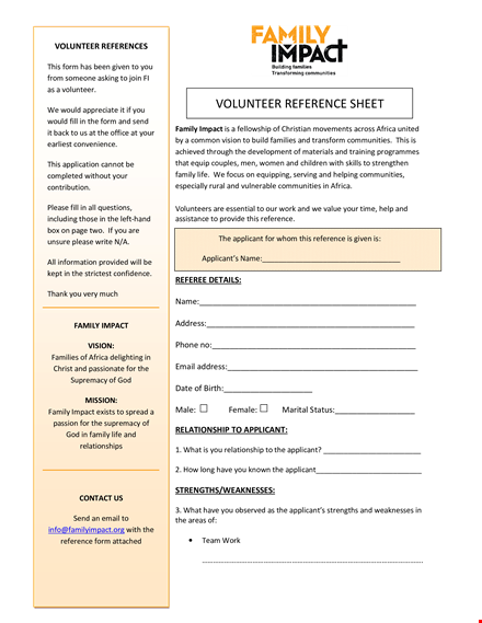 family reference page template - please use this applicant's reference page template template