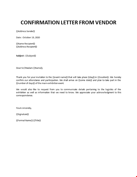 event confirmation letter template