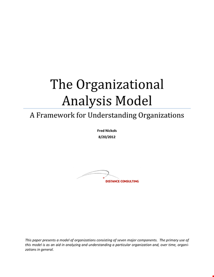 organizational analysis model template template