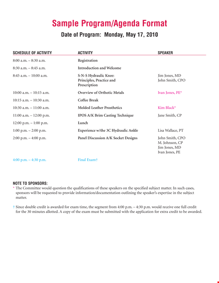 simple agenda format - create a professional and effective meeting schedule template