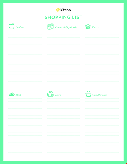 organized grocery list template sample template