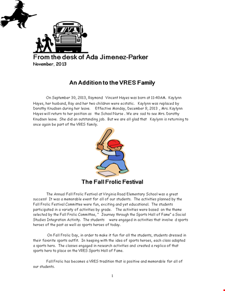 preschool newsletter template | school month | students & grade template