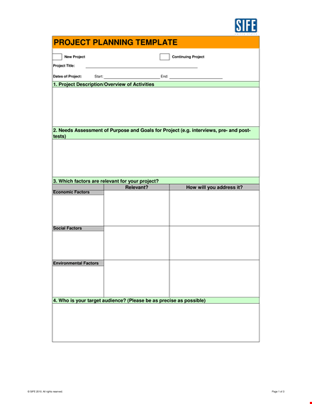 project planning template - simplify your process template