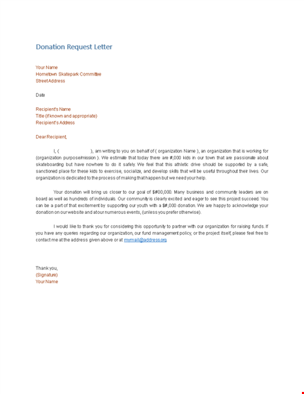 effective donation request letter - addressing the recipient and organization template