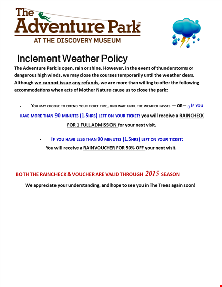 dap weather policy template