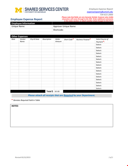 select employee expense report - pdf | simplify your expense management template