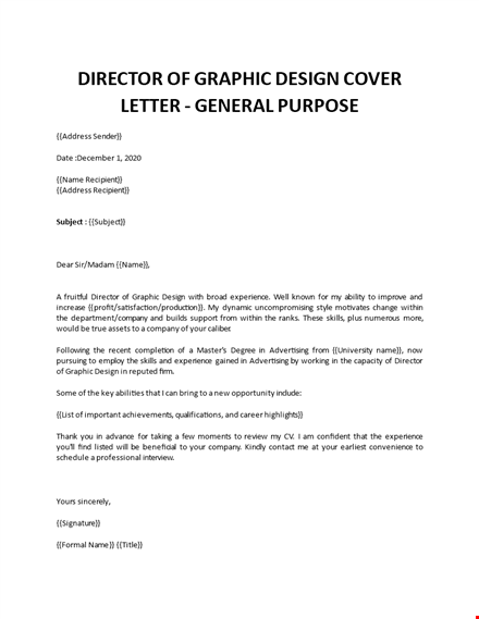 graphic design cover letter example template