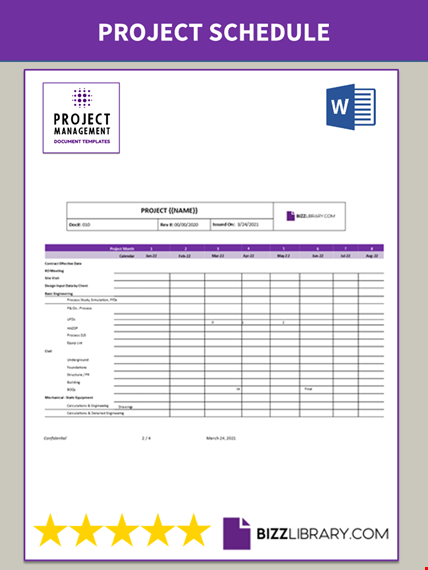 project schedule template