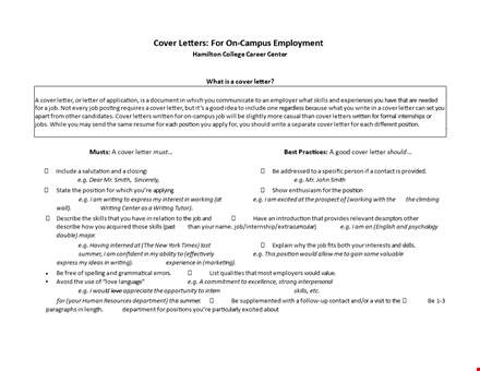 writing a winning college student job application letter for covering position - skills included template