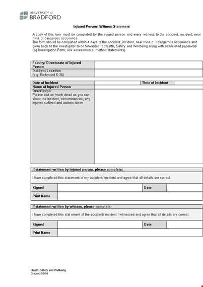 injury witness statement template