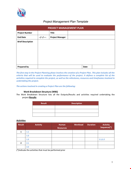 effective project planning template | project management template