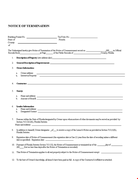 general notice of separation template