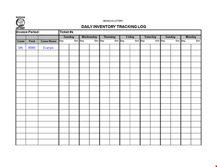 log inventory template