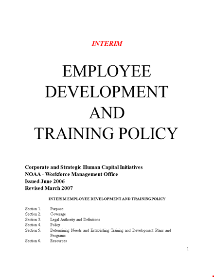 noaa trainingpolicy interim template