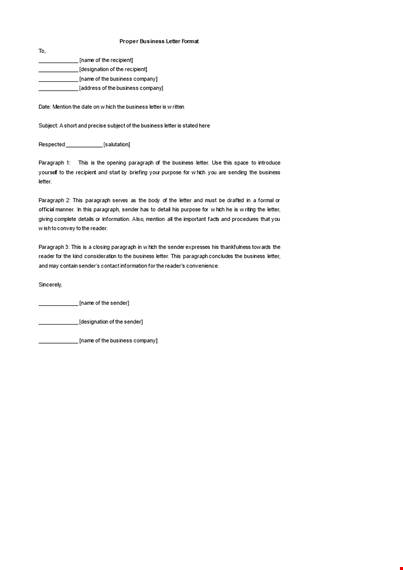 effective formal business letter writing - tips & guidelines template