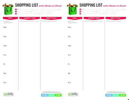 organized with our grocery list template template