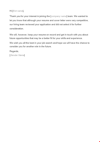 job applicant rejection letter after interview - resume, future template