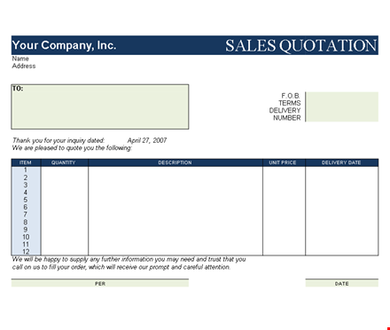 customizable quote template for company | boost sales & delivery template
