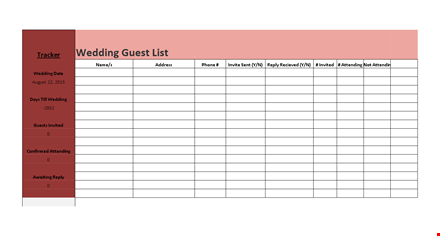 plan your wedding guest list with our easy-to-use template - rsvp today! template