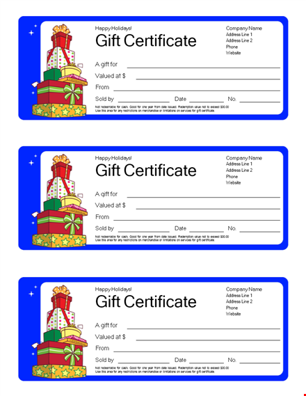 gift certificate template template